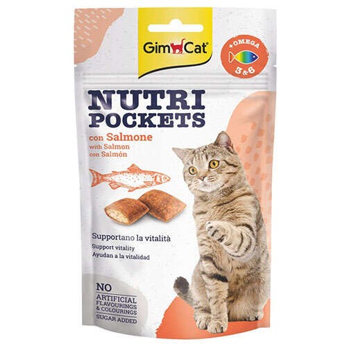 Nutripockets Somon Balıklı Omega 3 ve Omega 6 İçerikli Kedi Ödül Maması 60 gr