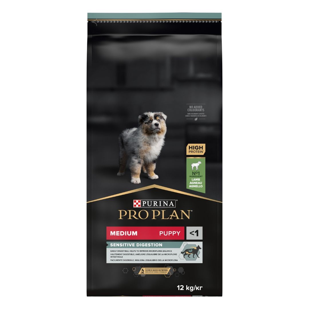 Pro Plan Medium Puppy Sensitive Digestion Kuru Yavru Köpek Maması, Zengin Kuzu Eti İçeriği 12 kg