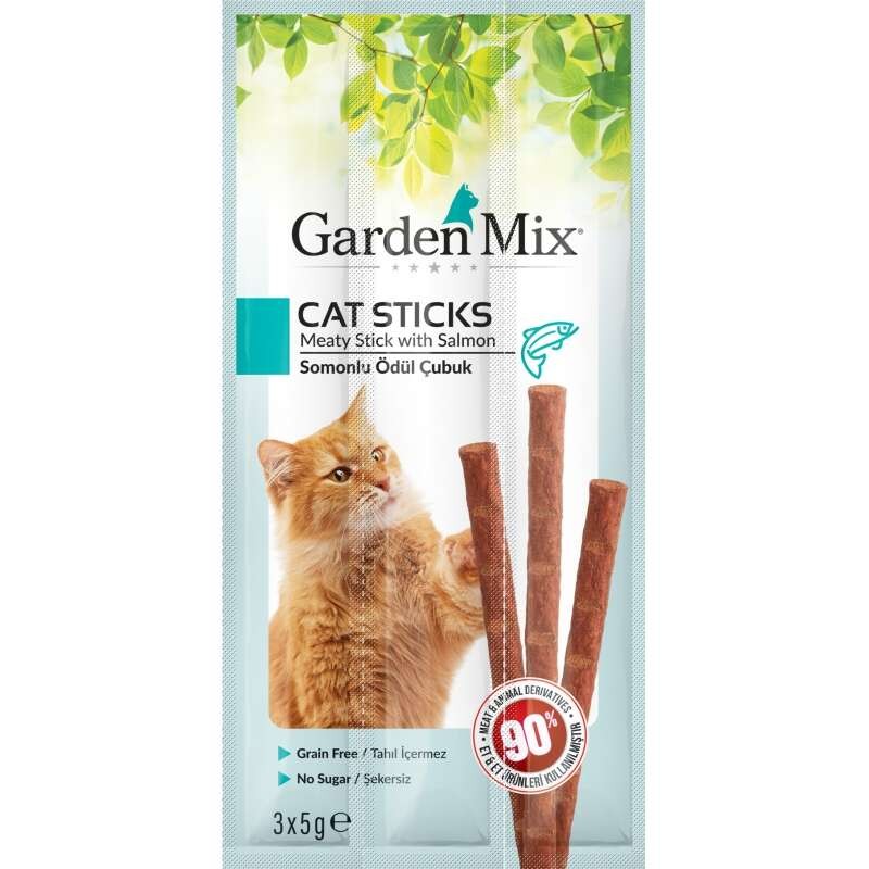 Cat Sticks Somonlu Tahılsız Kedi Ödül Çubuğu 3*5 gr