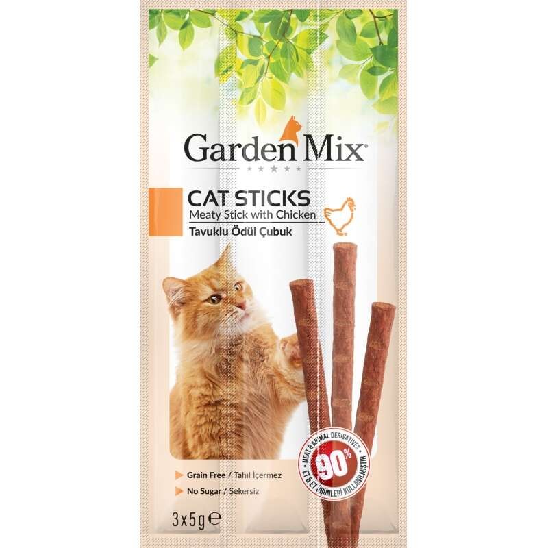 Cat Sticks Tavuk Etli Tahılsız Kedi Ödül Çubuğu 3*5 gr