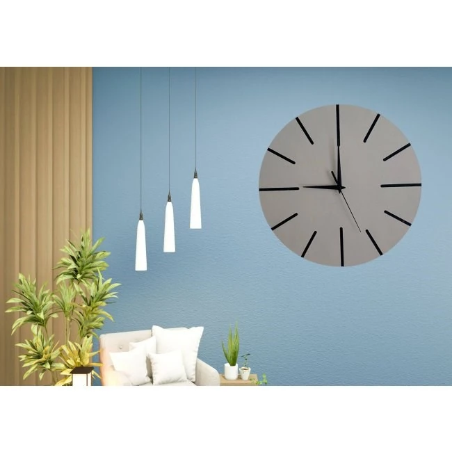 Ahşap Minimal Dekoratif Duvar Saati - 33x33 cm Bej