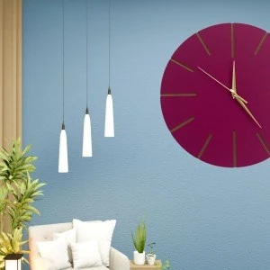 Ahşap Minimal Dekoratif Duvar Saati - 33x33 cm Açık Sarı