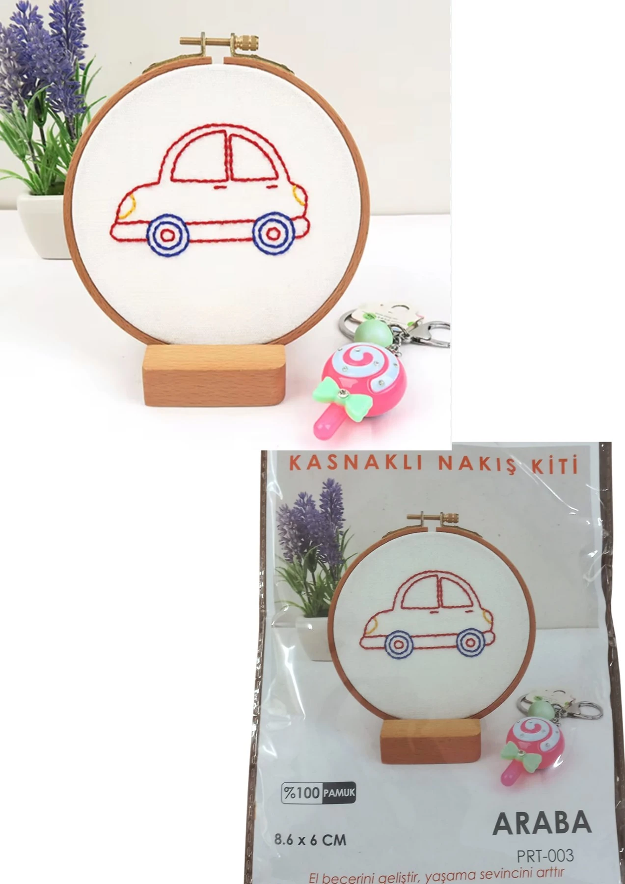 Nakış Kitleri Kasnaklı 8.6 X 6 cm Araba