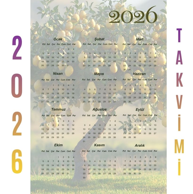 Yıllık Takvim Armut Ağacı Bolluk-Bereket Tasarım