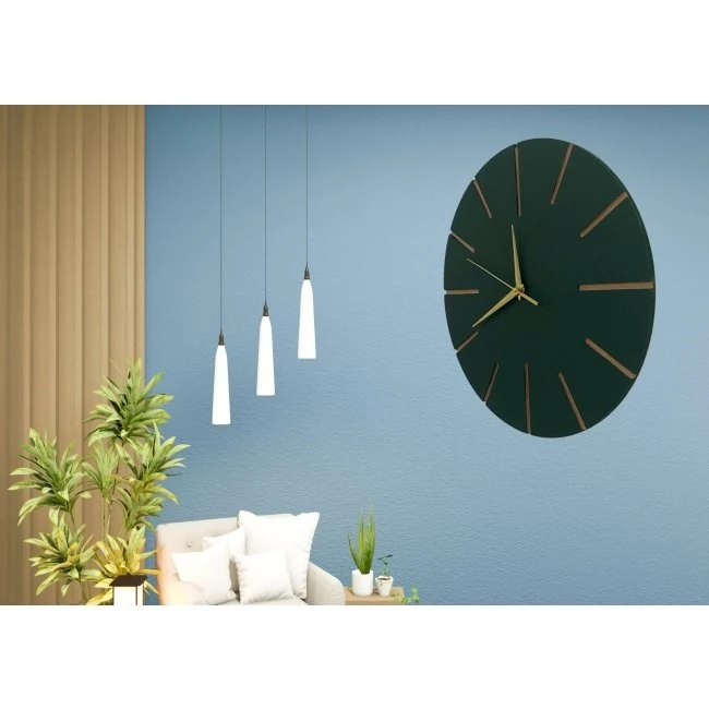 Ahşap Minimal Dekoratif Duvar Saati - 33x33 cm Krem