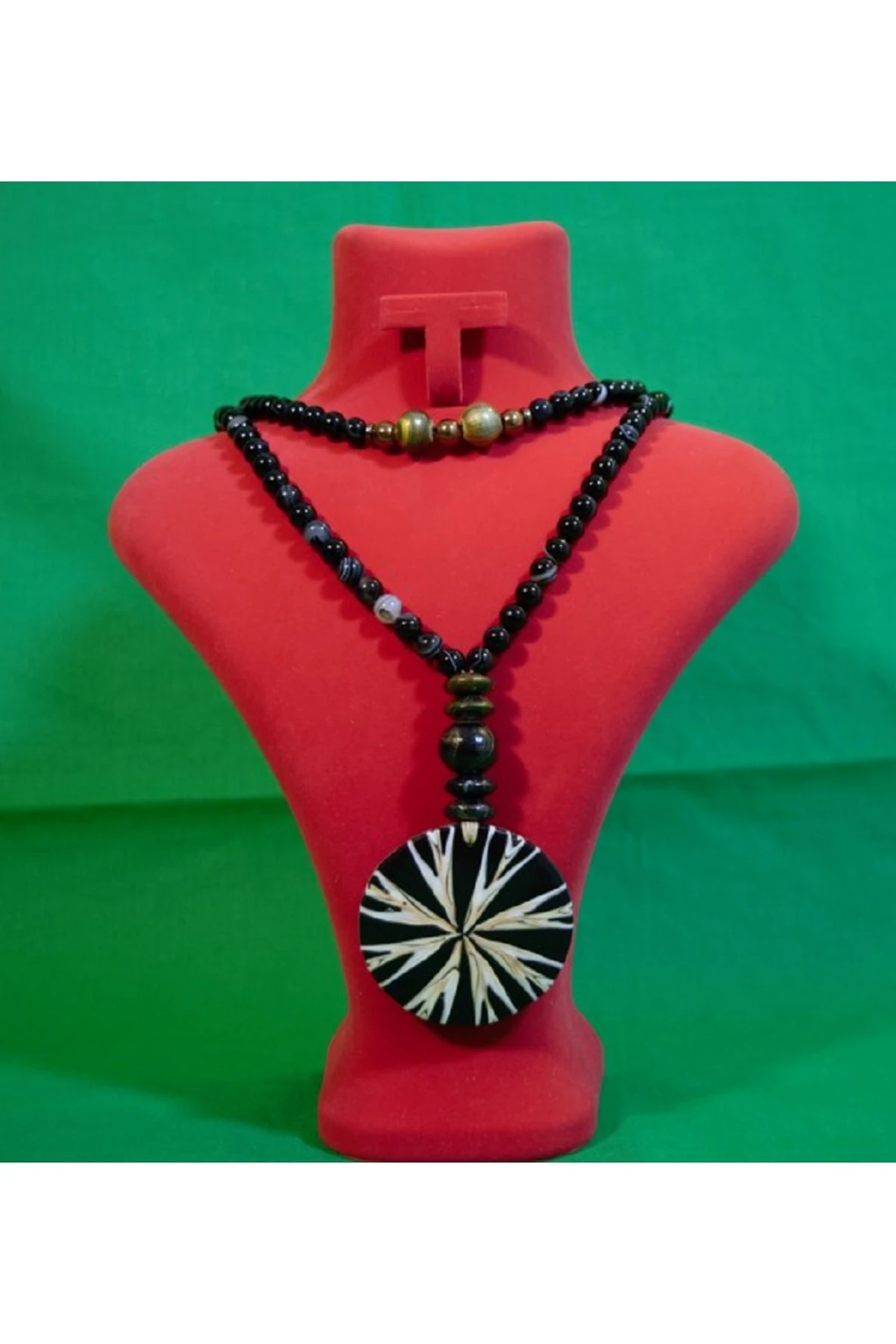 Siyah Akik Sedef Kolye