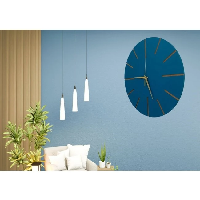 Ahşap Minimal Dekoratif Duvar Saati - 33x33 cm Gri