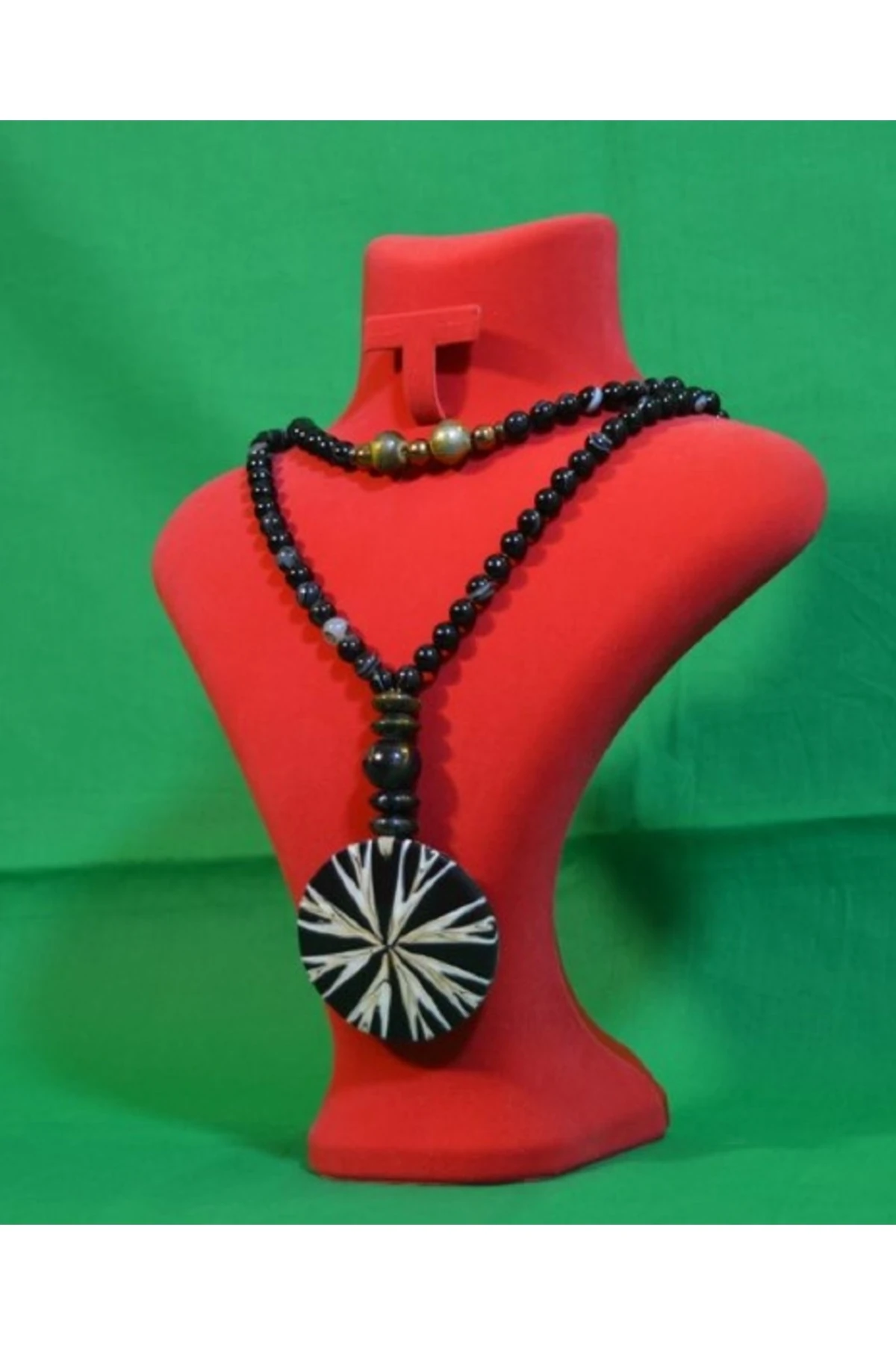 Siyah Akik Sedef Kolye