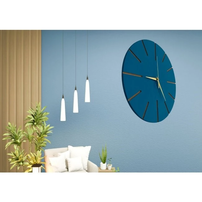 Ahşap Minimal Dekoratif Duvar Saati - 33x33 cm Gri