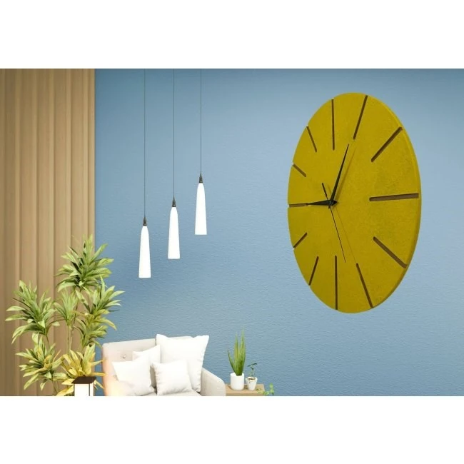 Ahşap Minimal Dekoratif Duvar Saati - 33x33 cm Fuşya