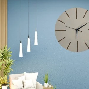 Ahşap Minimal Dekoratif Duvar Saati - 33x33 cm Kırmızı