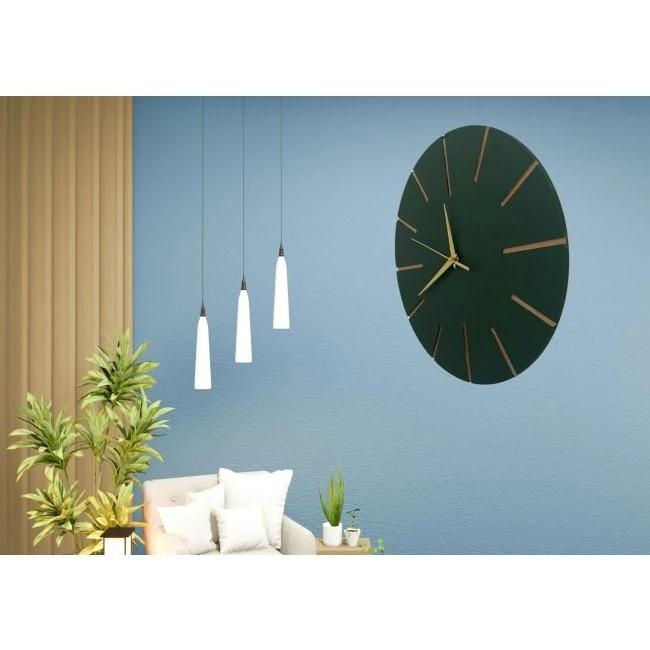 Ahşap Minimal Dekoratif Duvar Saati - 33x33 cm Krem