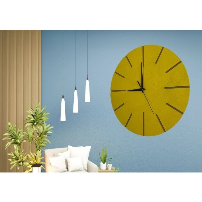 Ahşap Minimal Dekoratif Duvar Saati - 33x33 cm Fuşya