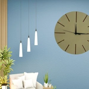 Ahşap Minimal Dekoratif Duvar Saati - 33x33 cm Açık Kahverengi