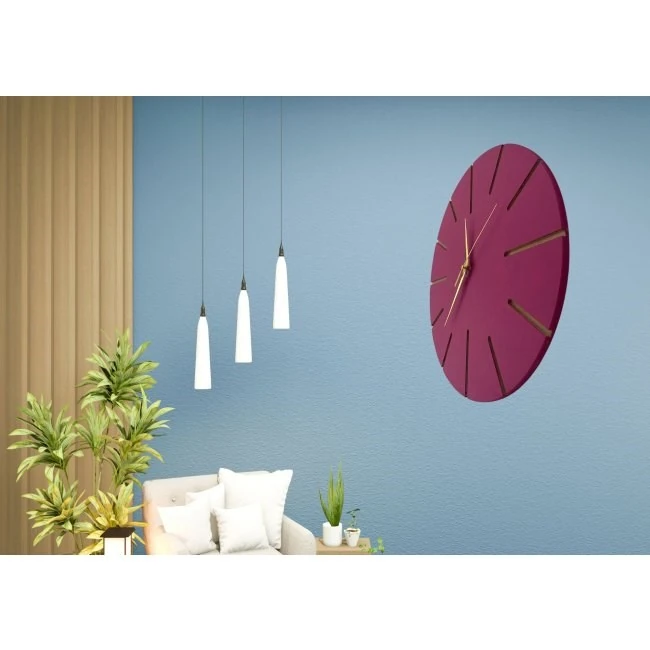 Ahşap Minimal Dekoratif Duvar Saati - 33x33 cm Açık Sarı