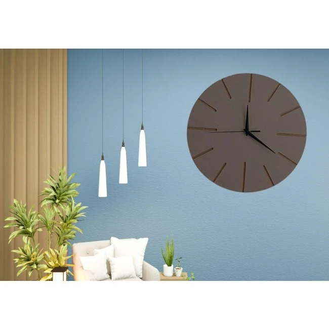 Ahşap Minimal Dekoratif Duvar Saati - 33x33 cm Petrol Yeşili