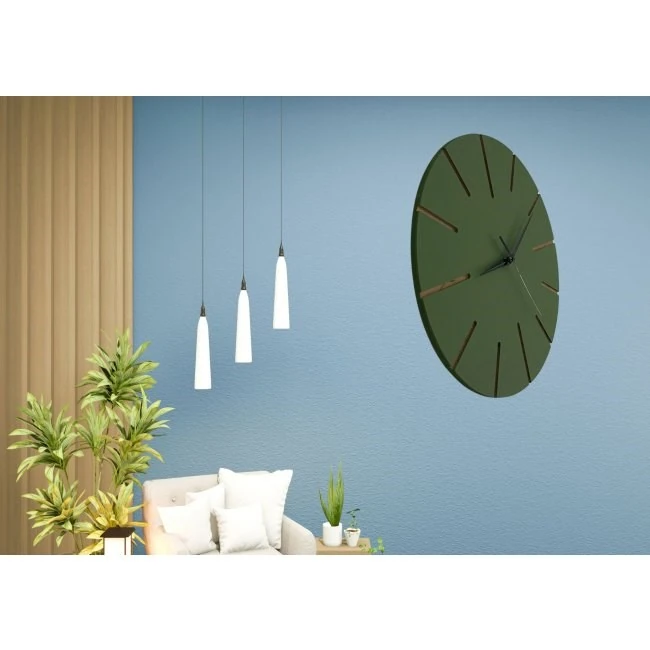 Ahşap Minimal Dekoratif Duvar Saati - 33x33 cm Kahverengi