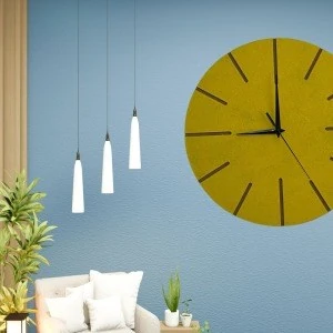 Ahşap Minimal Dekoratif Duvar Saati - 33x33 cm Fuşya