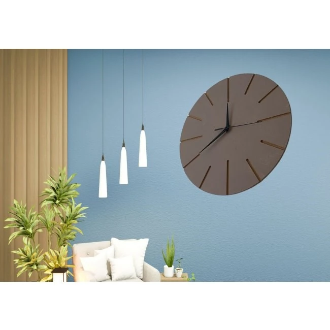 Ahşap Minimal Dekoratif Duvar Saati - 33x33 cm Petrol Yeşili