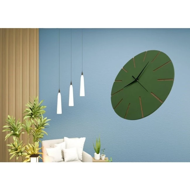 Ahşap Minimal Dekoratif Duvar Saati - 33x33 cm Kahverengi