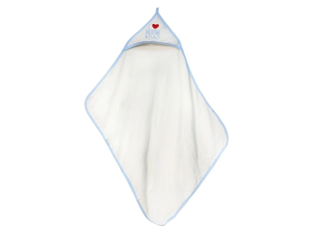I MAM & DAD Nakışlı Bebek Havlu Silgi – Mavi