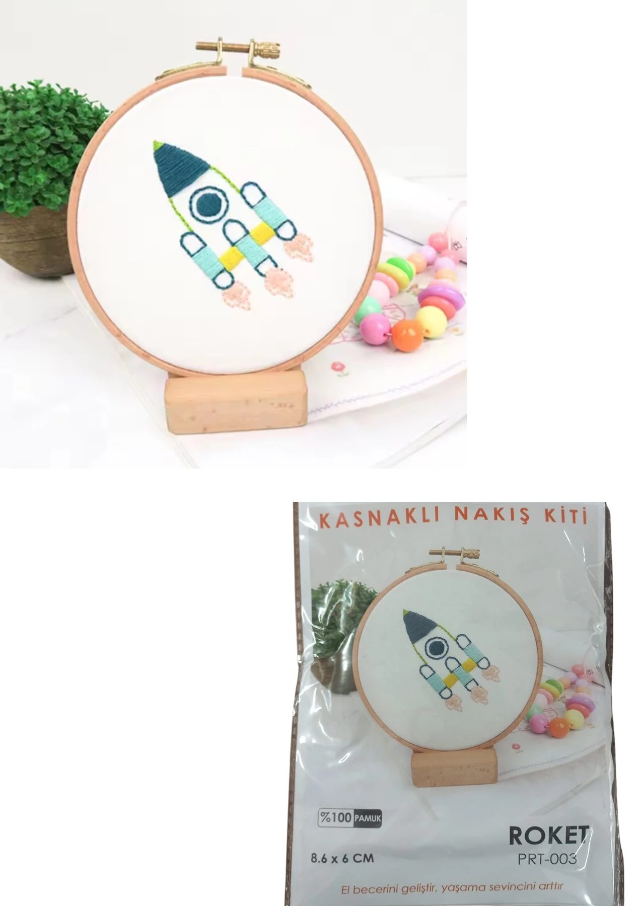 Nakış Kitleri Kasnaklı 8.6 X 6 cm Roket