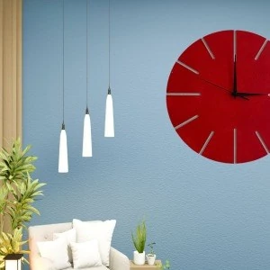 Ahşap Minimal Dekoratif Duvar Saati - 33x33 cm İndigo