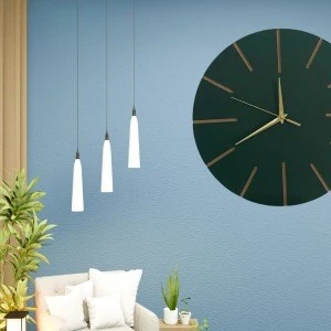 Ahşap Minimal Dekoratif Duvar Saati - 33x33 cm Krem