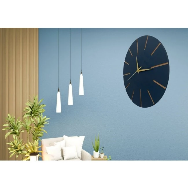 Ahşap Minimal Dekoratif Duvar Saati - 33x33 cm Koyu Yeşil