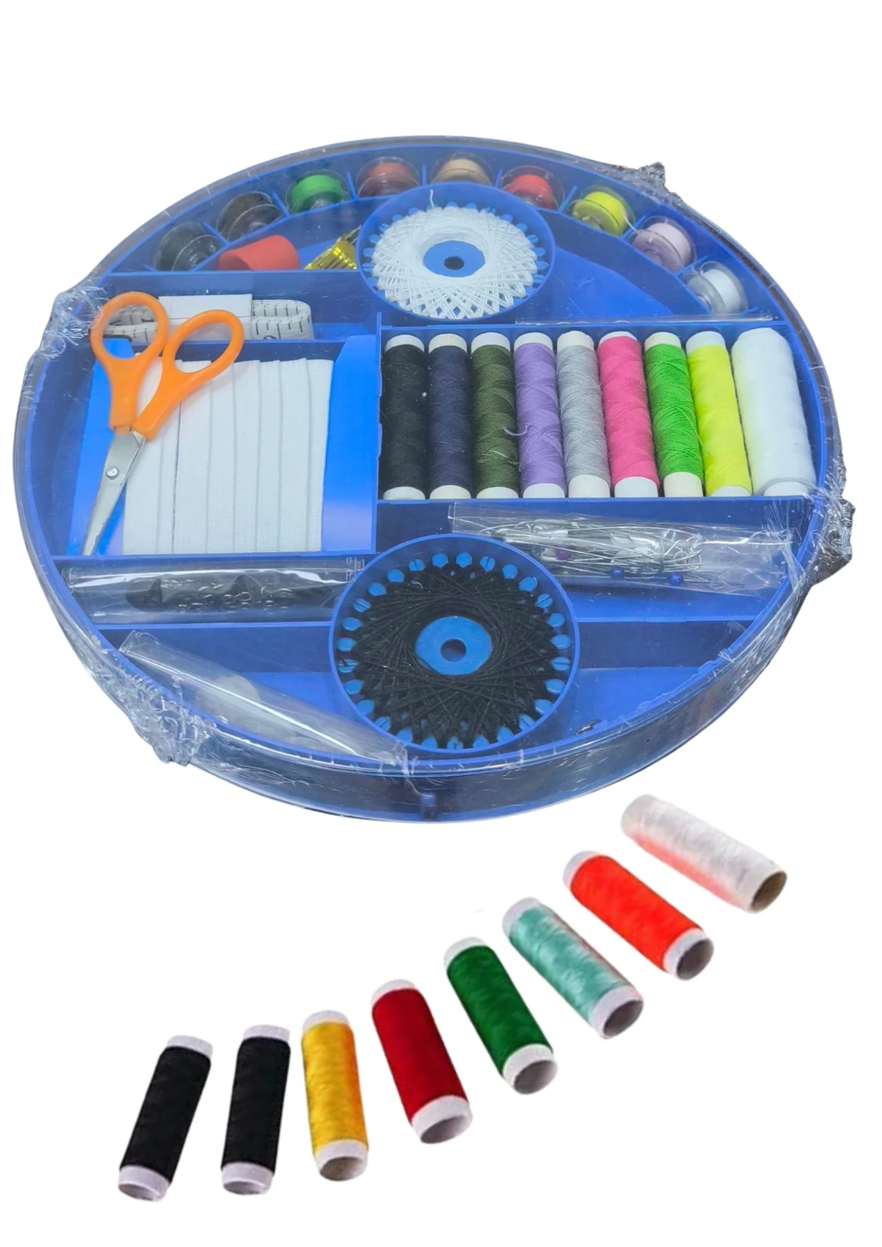 İplik Set Yuvarlak Plastik Dikiş Seti