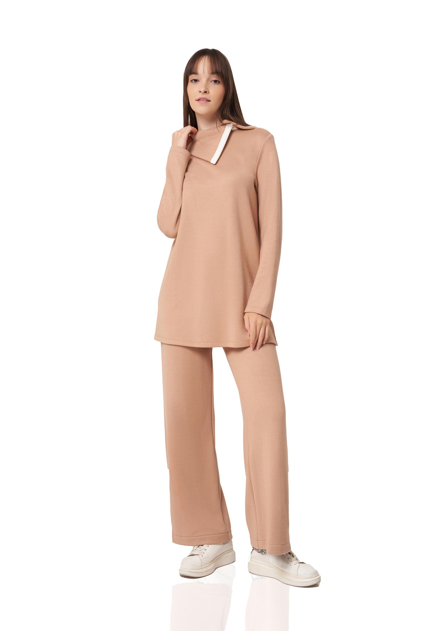 Camel Renk Triko Pantolon