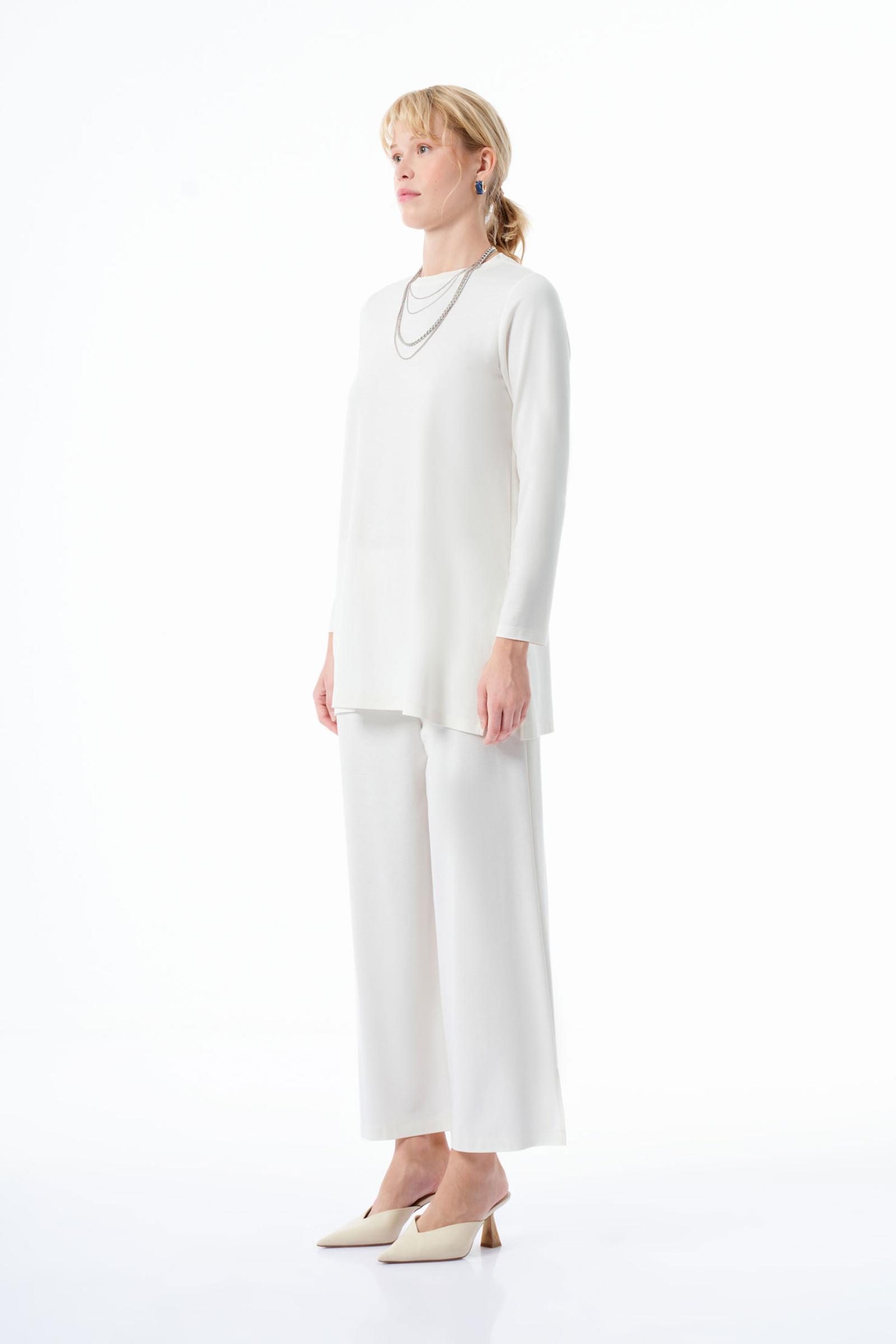 Ekru Örme Kadın Pantolon