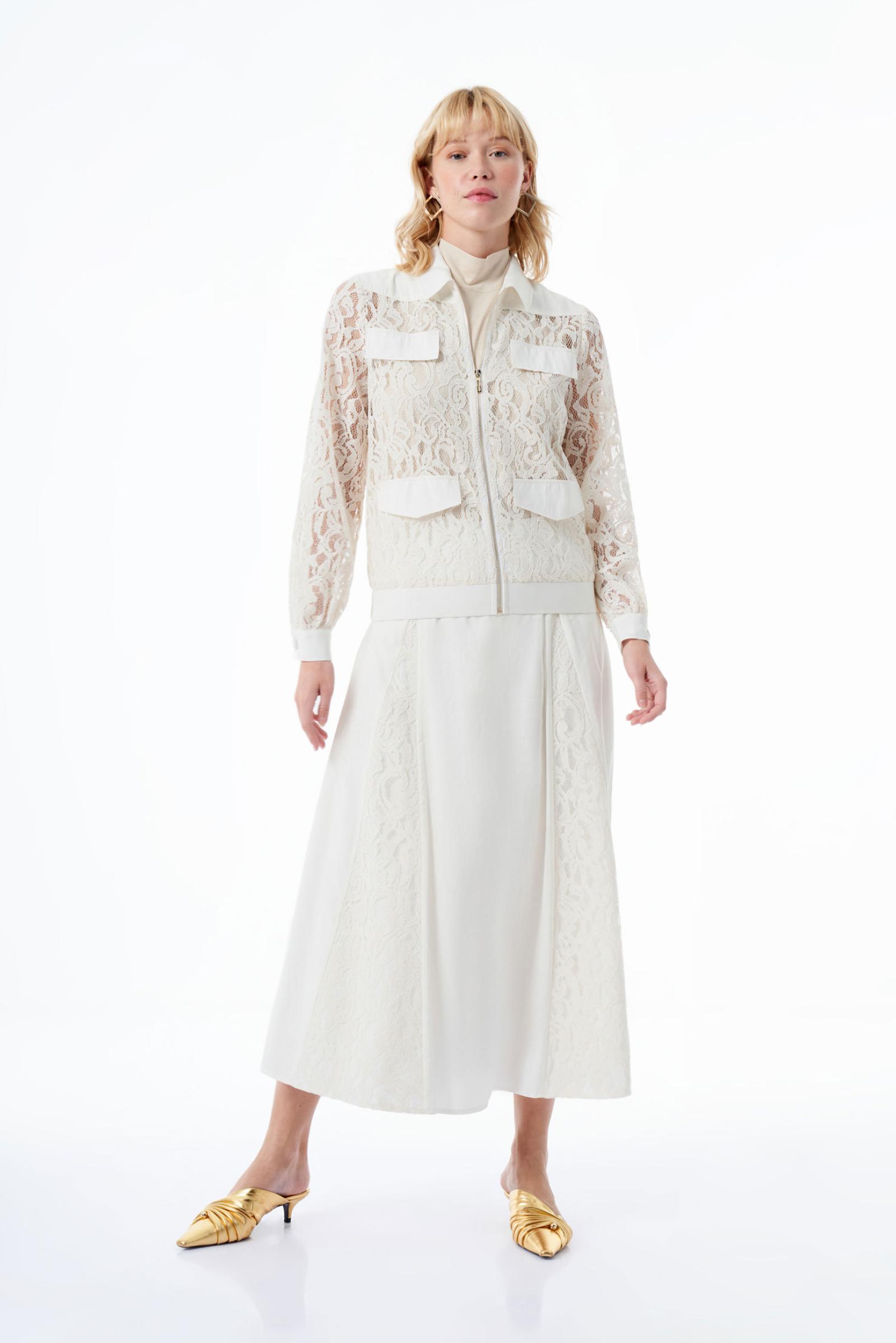 Ekru Dantel Kadın Ceket (SERİ 1.1.2.2)