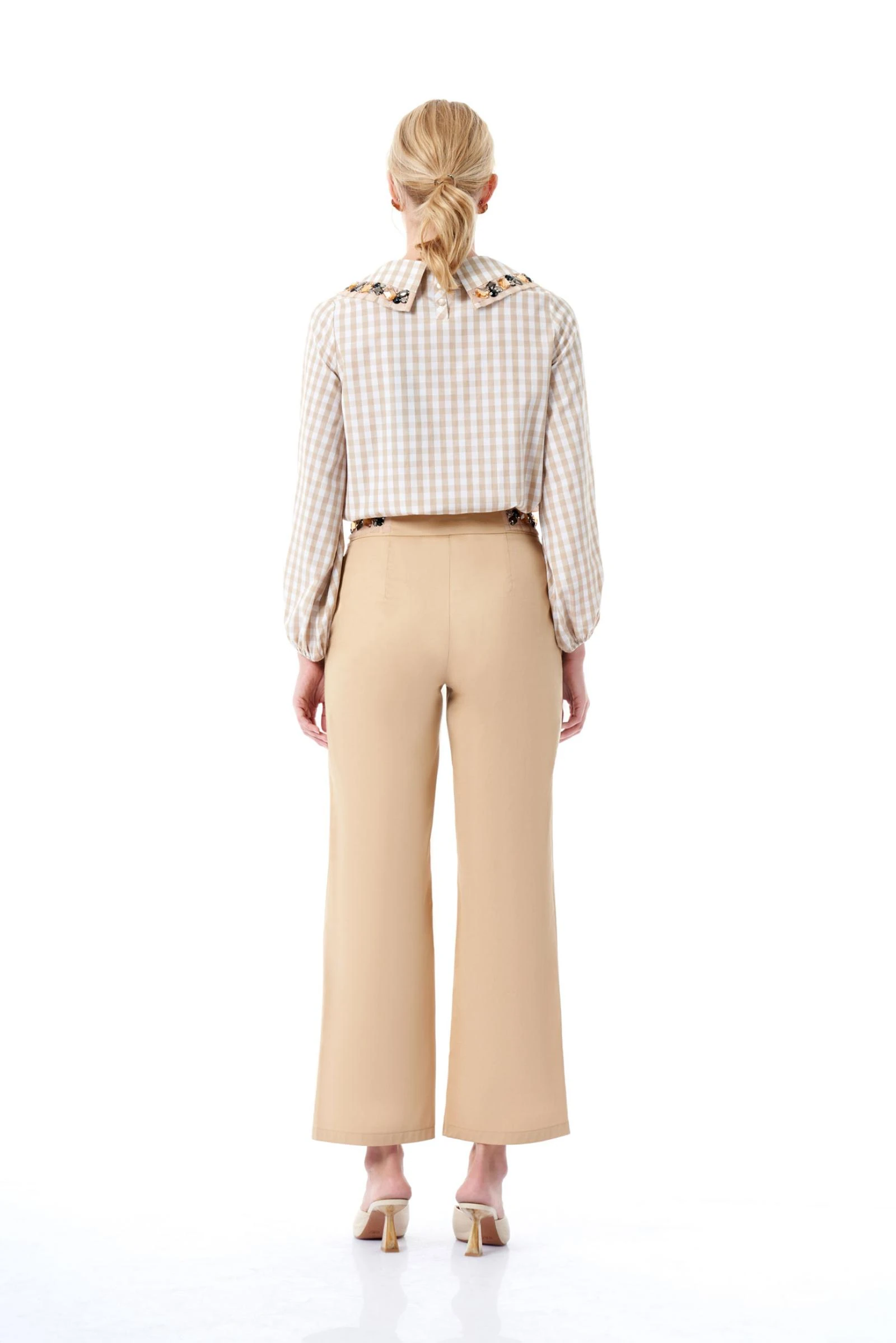 Taş Detaylı Camel Kadın Pantolon