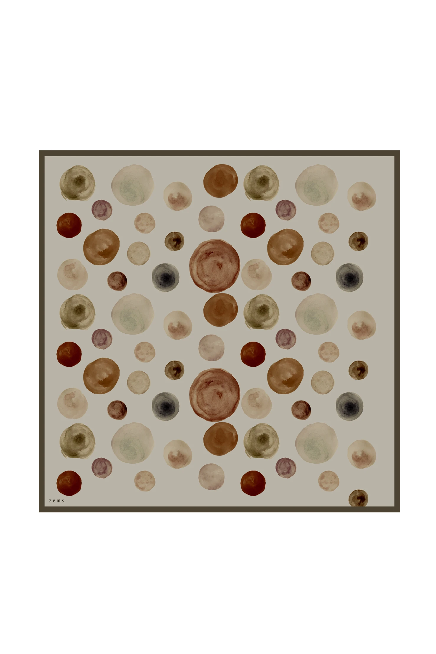 Zems Puantiye Desen Twill İpek Eşarp - TAŞ