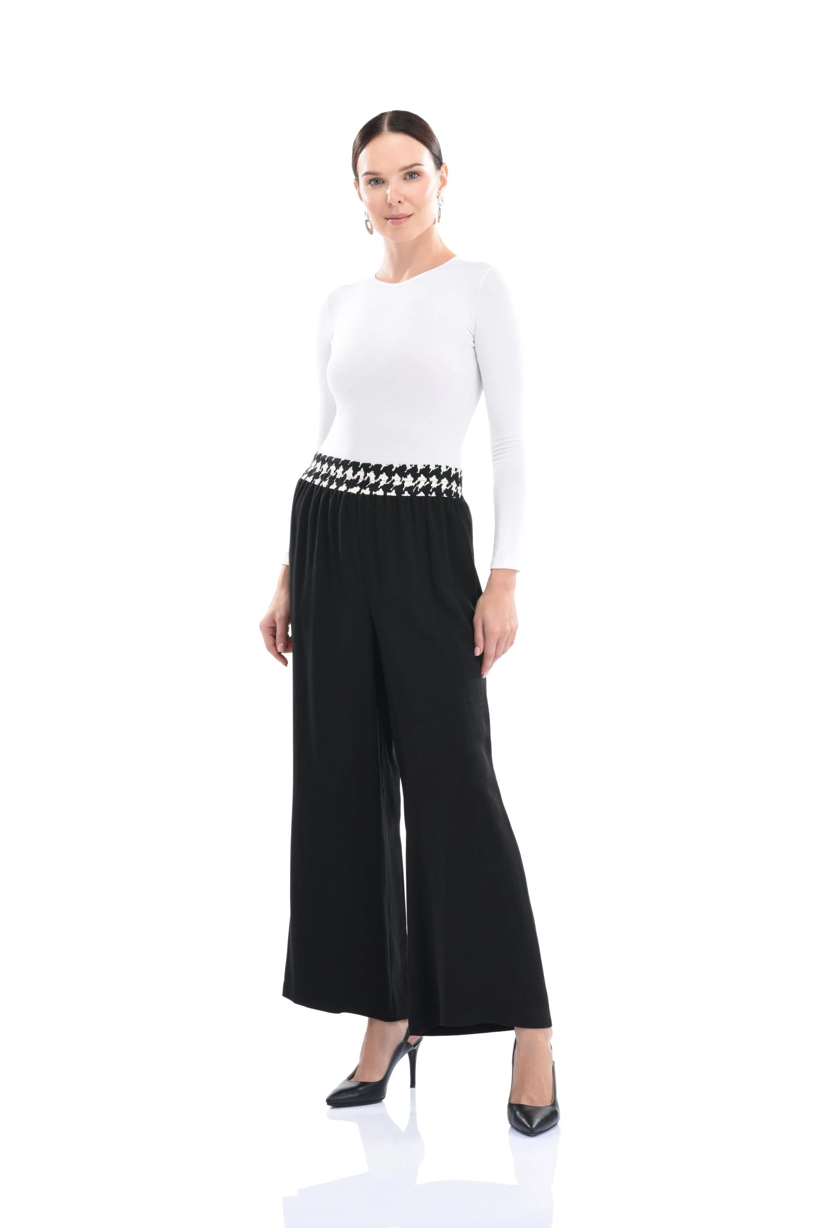 Kemer Detaylı Siyah Bol Paça Pantolon (SERİ 1.1.2)