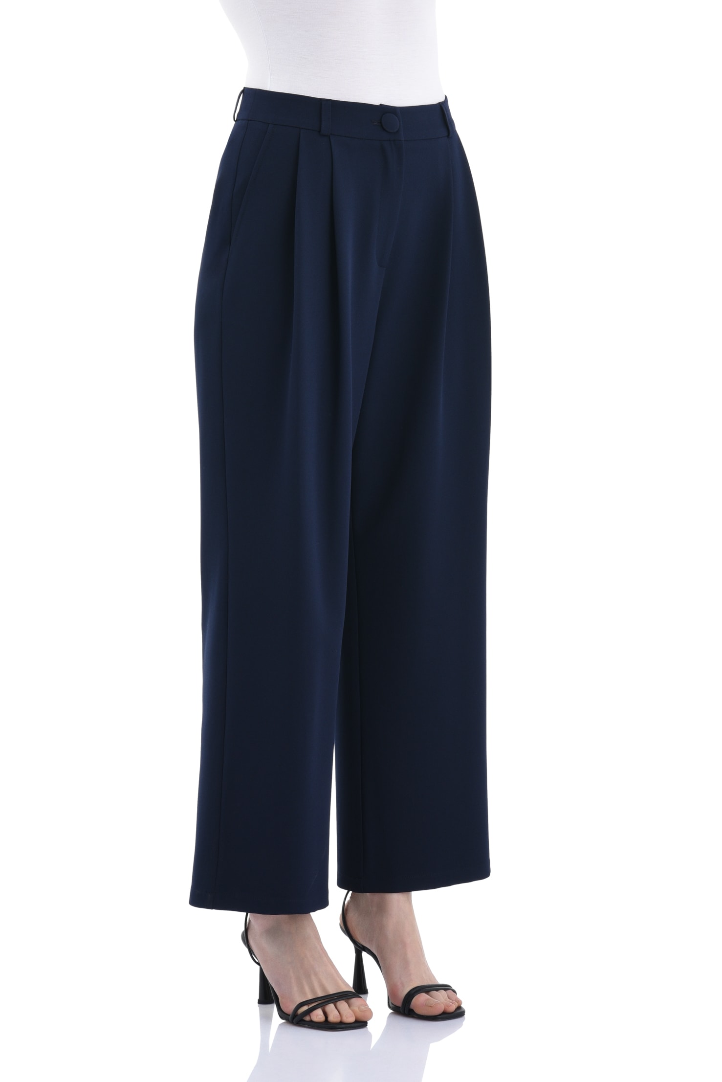 Pile Detaylı Kadın Pantolon - LACİVERT