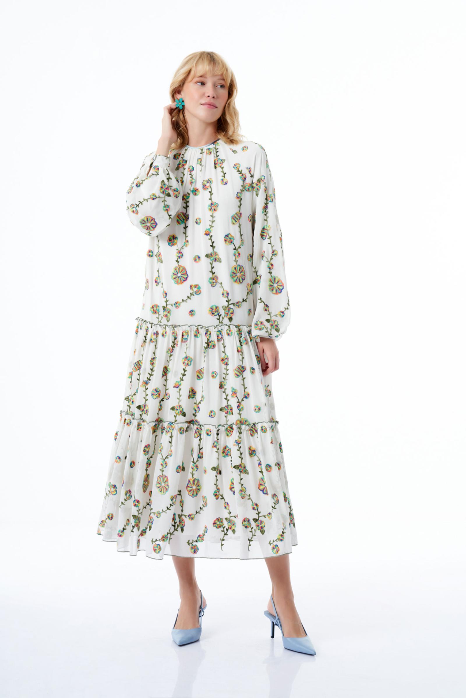 Nakışlı Uzun Kadın Elbise (SERİ 1.1.2)