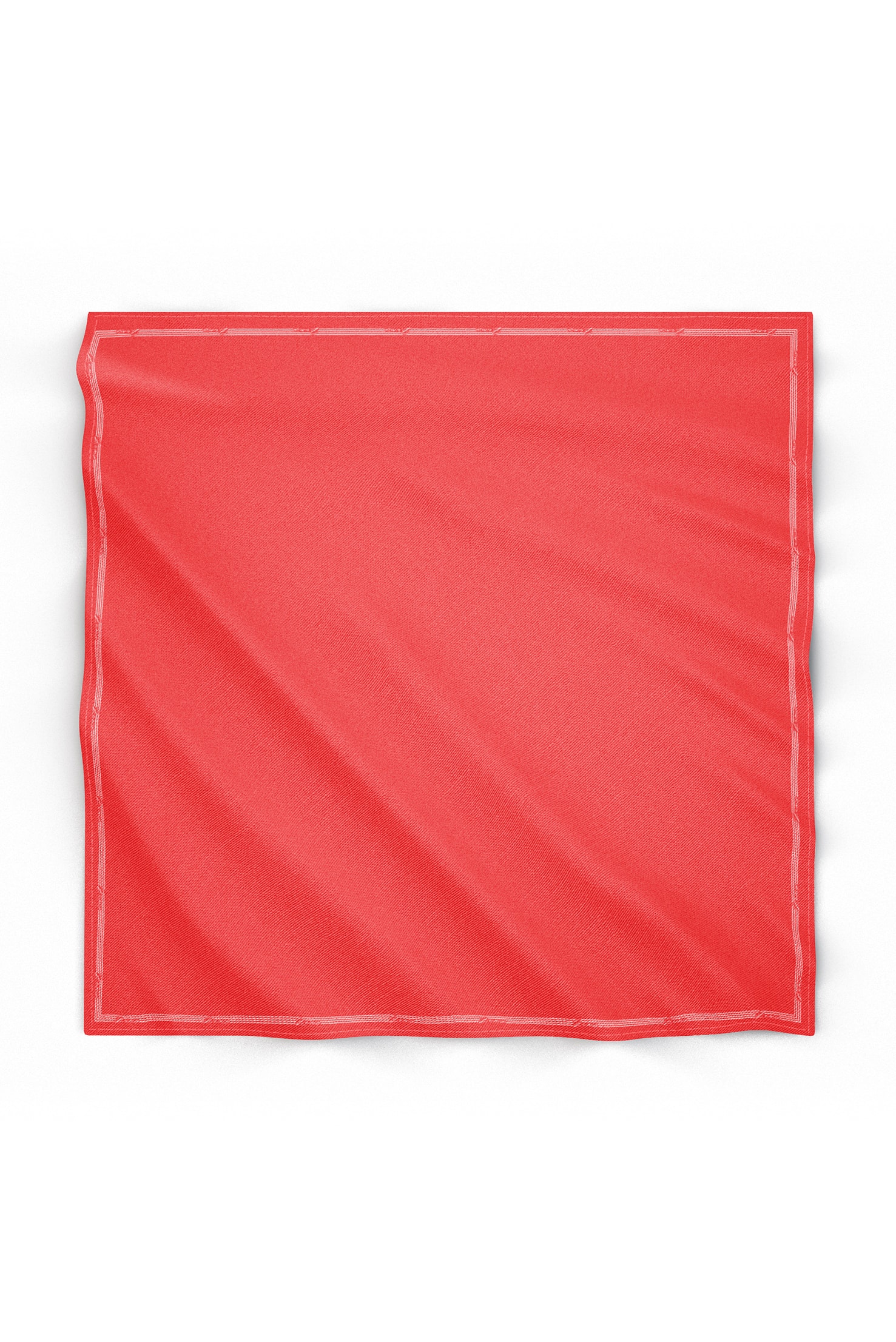 Zems Düz Renk Twill İpek Eşarp - NAR ÇİÇEĞİ