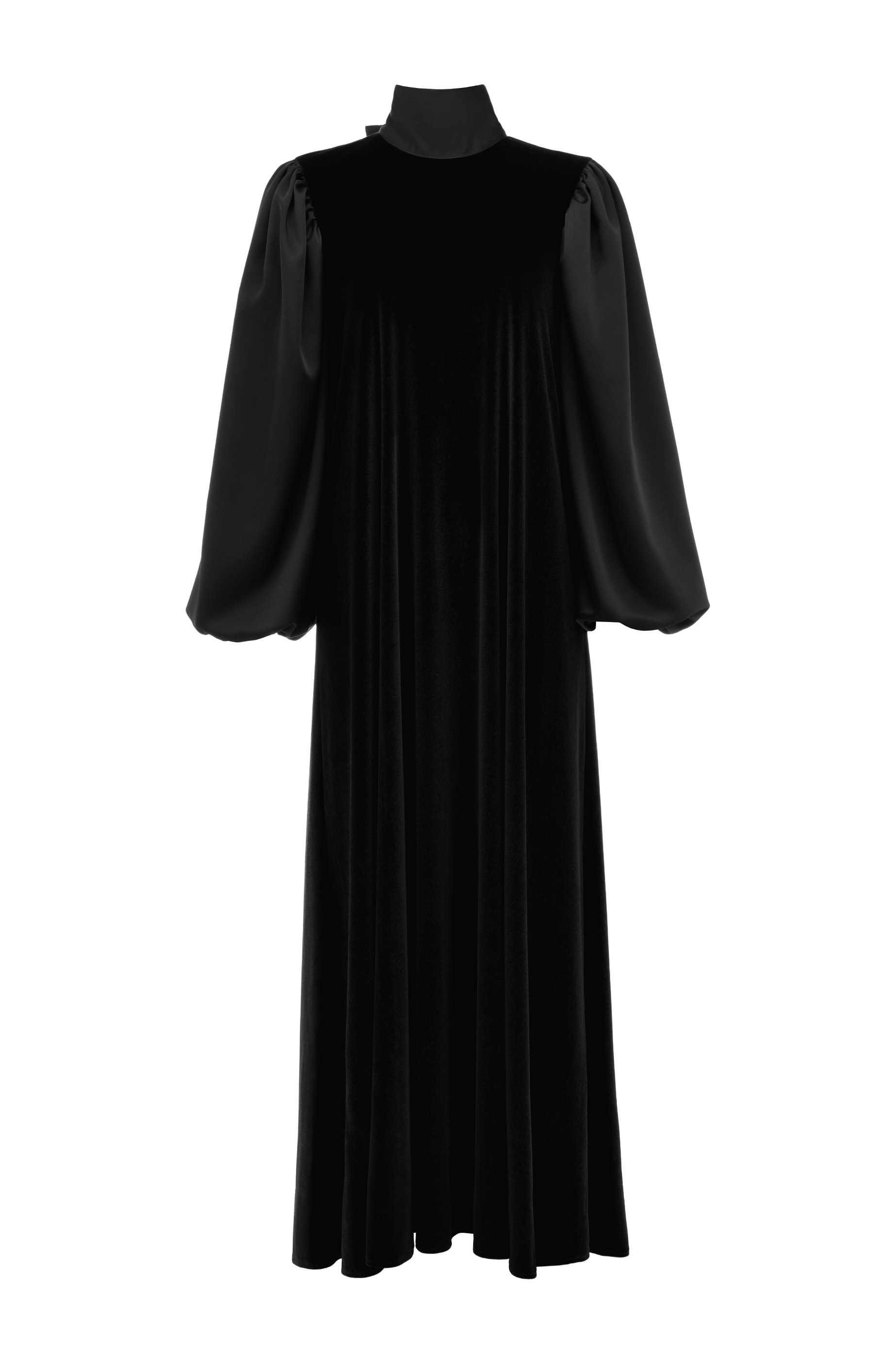 KADİFE ELBİSE - SİYAH