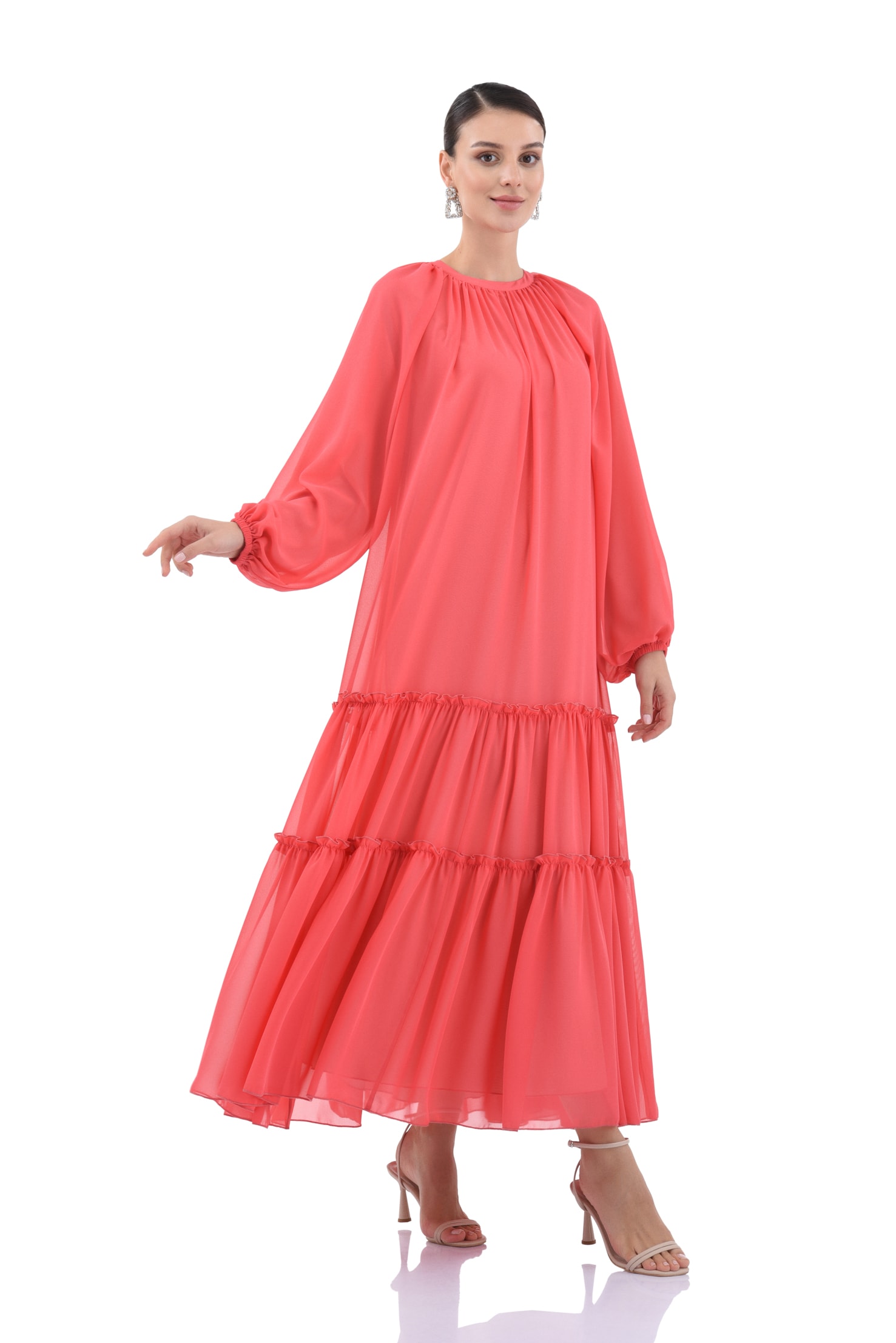 Şifon Uzun Kadın Elbise