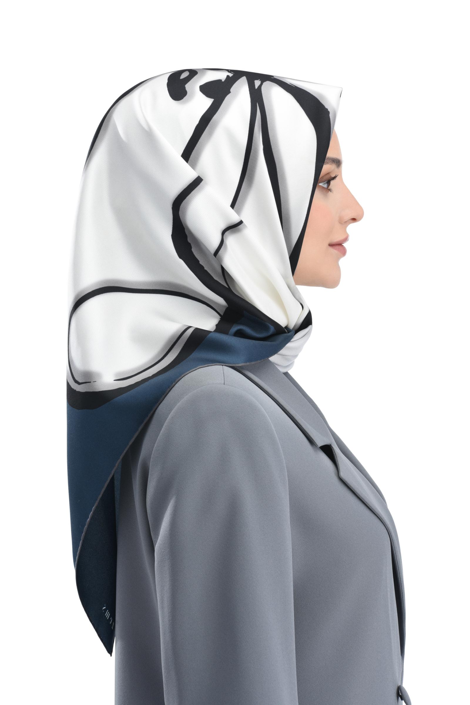 Zems Manolya Desen Twill İpek Eşarp