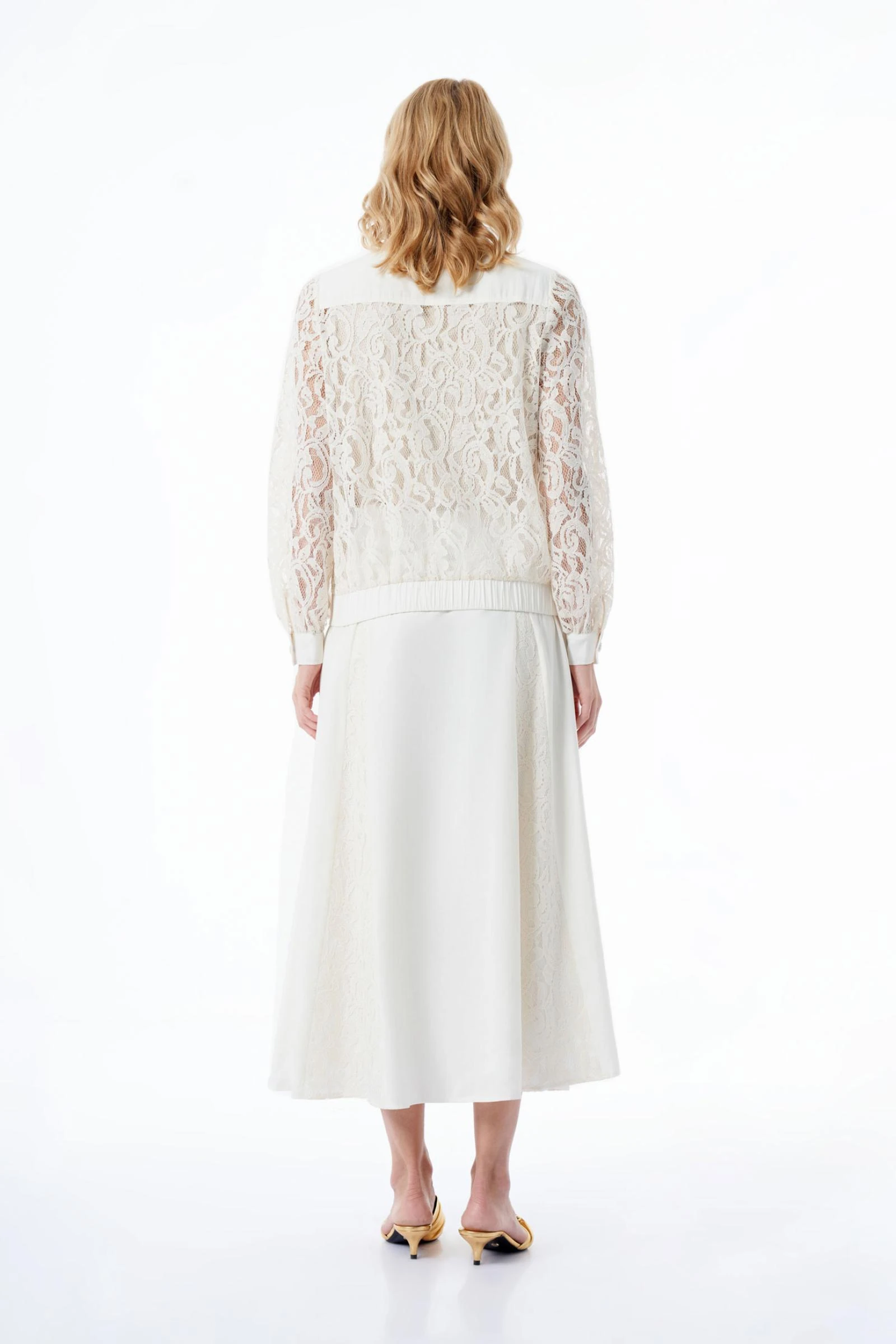 Ekru Dantel Uzun Etek