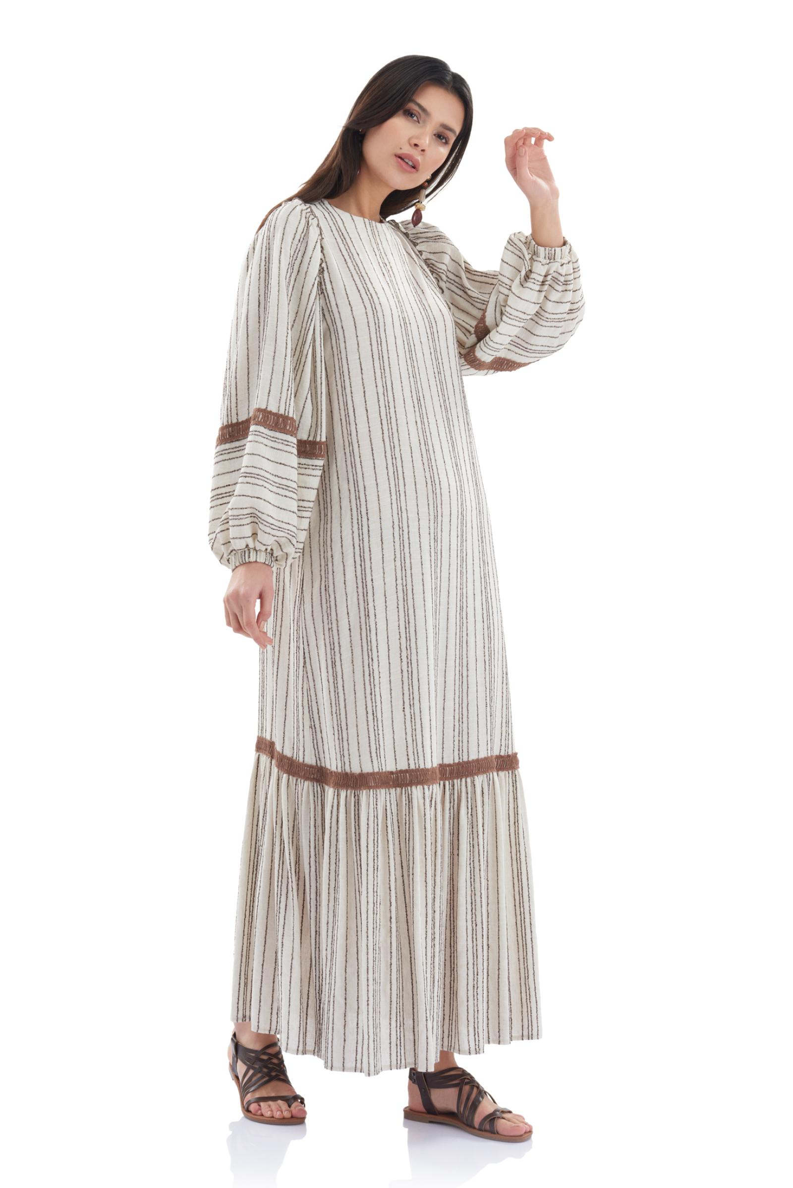 Çizgili Uzun Elbise