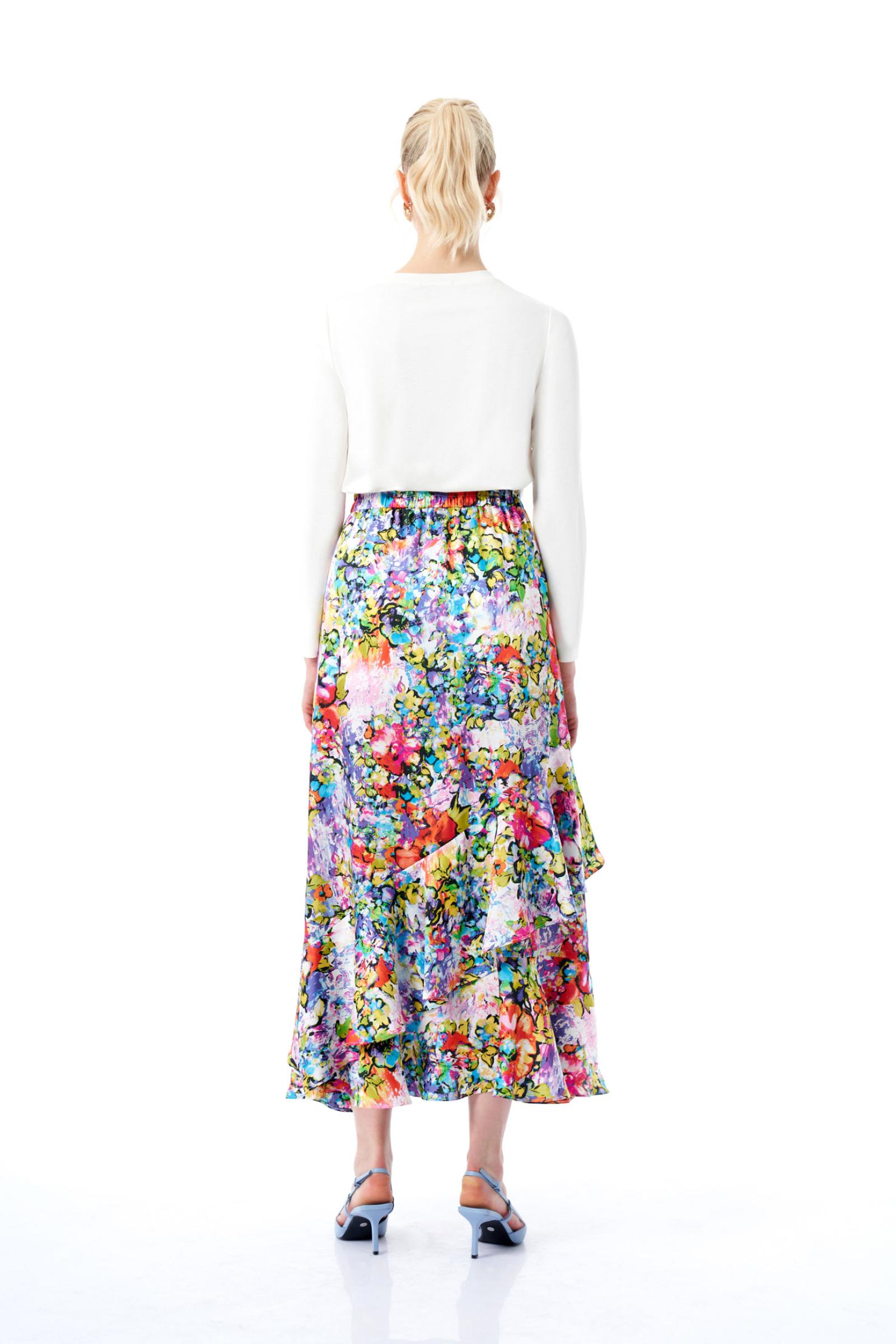 Çiçek Desenli Kadın Uzun Etek