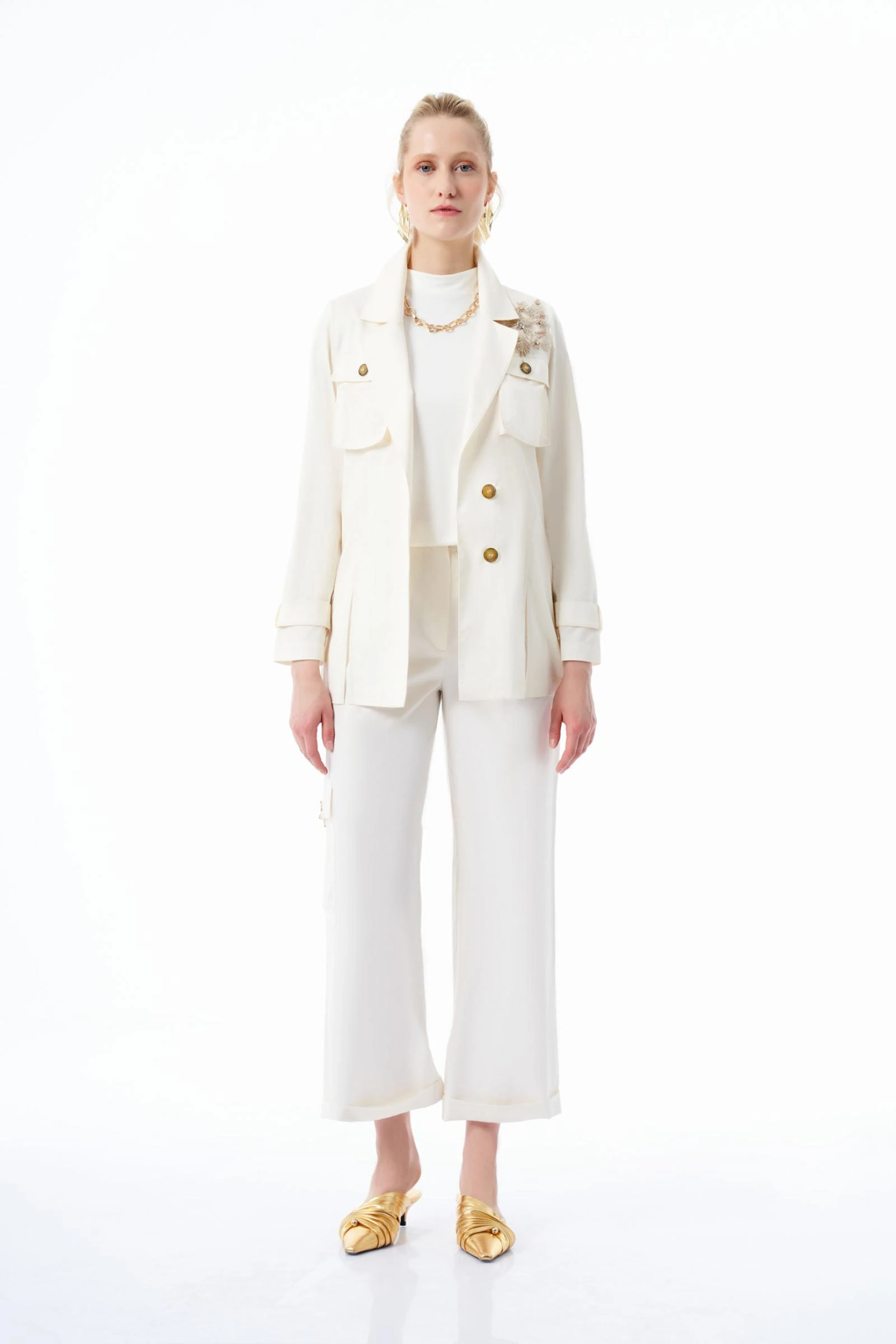 Cepli Kadın Ekru Kadın Pantolon (1.1.2)