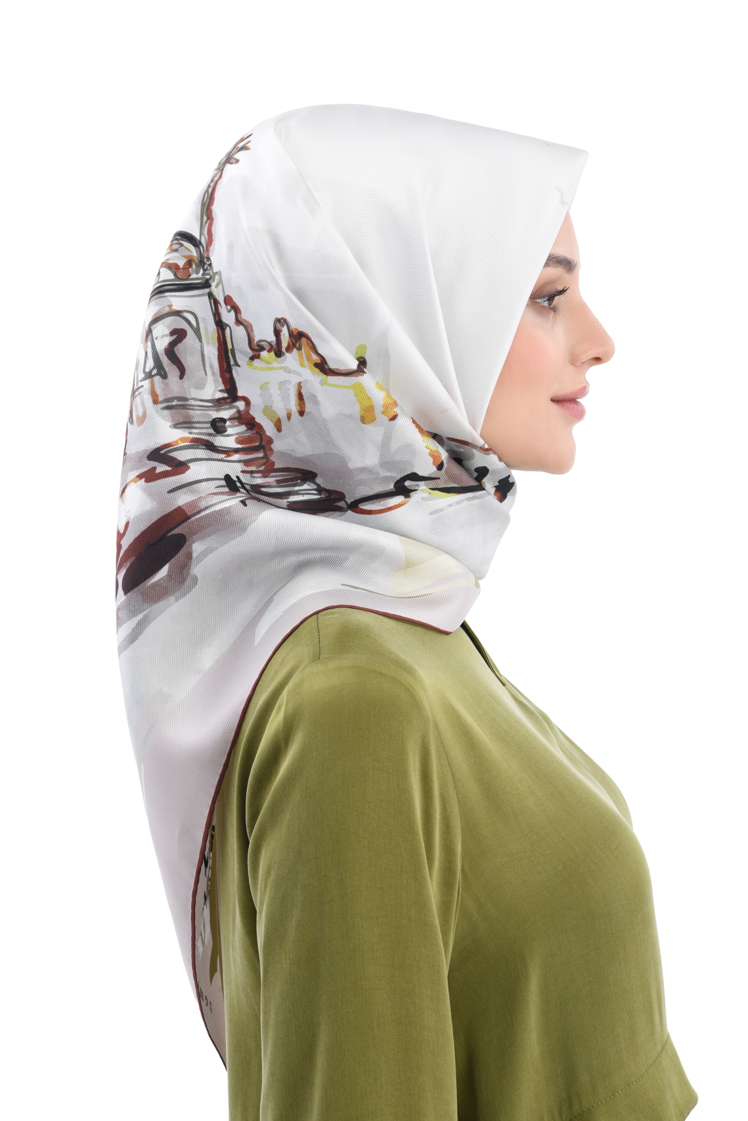 Zems İzmir Desen Twill İpek Eşarp