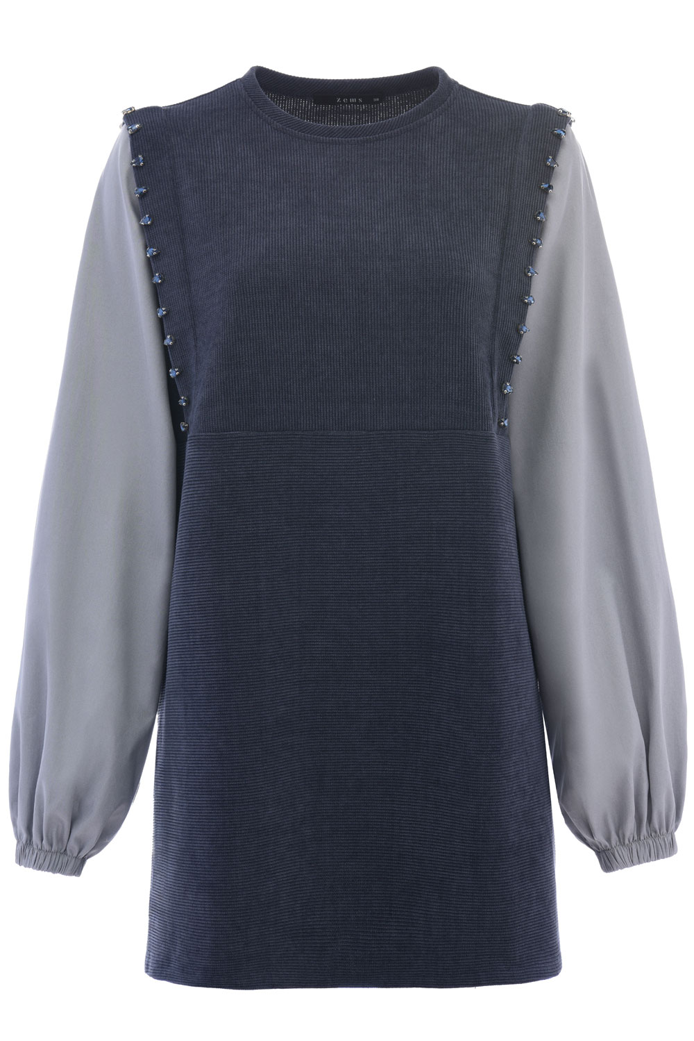 Boncuklu Kadife Kadın Takım - İNDİGO