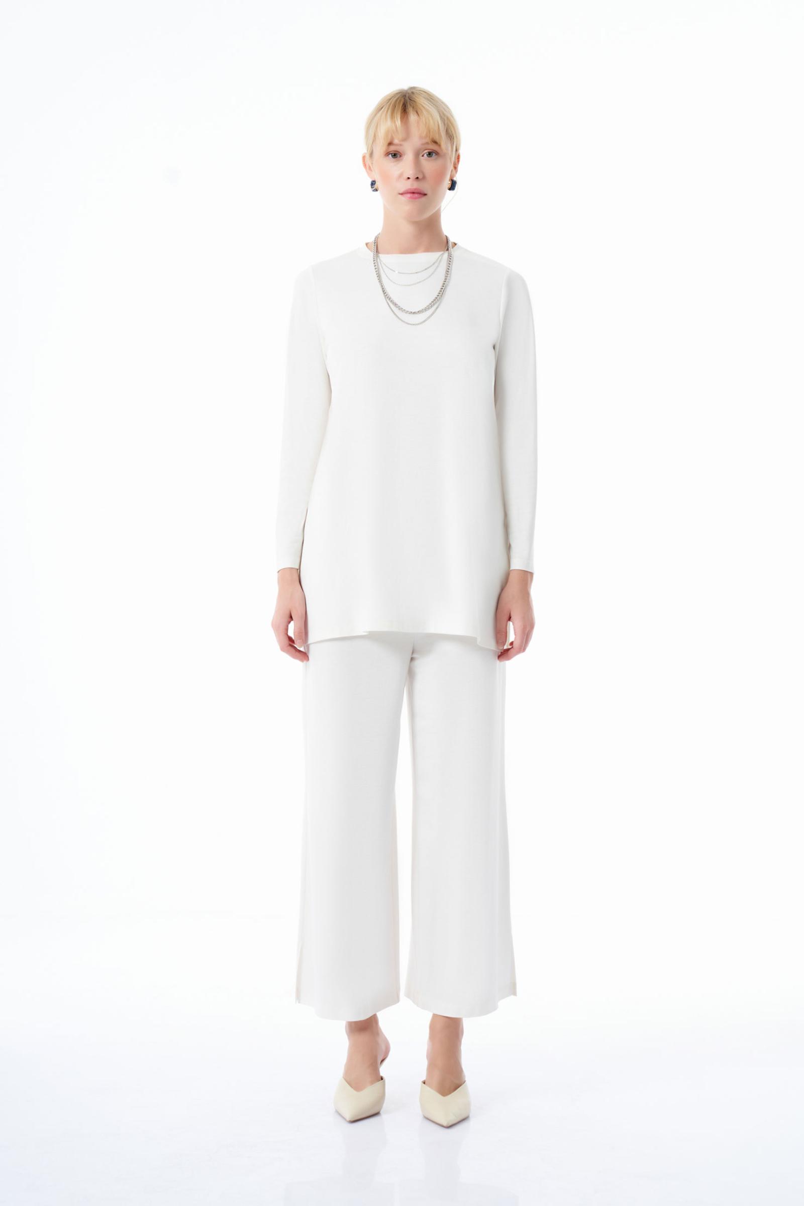 Ekru Örme Kadın Pantolon