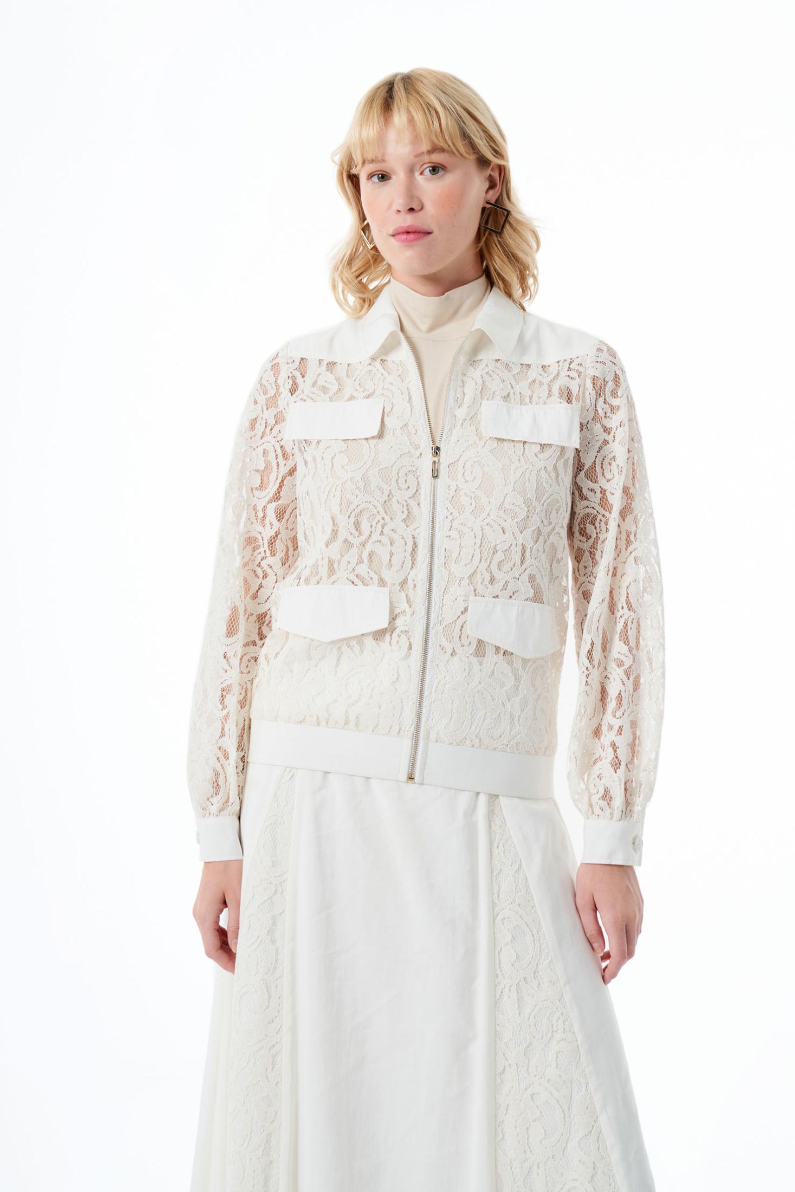 Ekru Dantel Kadın Ceket (SERİ 1.1.2.2)